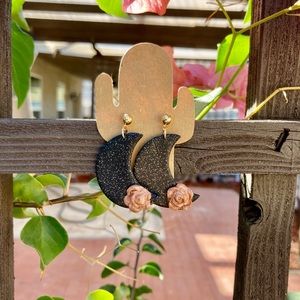 Handmade Polymerclay Halfmoon earrings